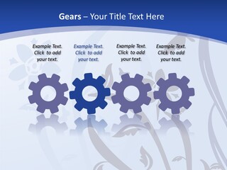 Floral Design In Blue Stock Vector Illustration: PowerPoint Template