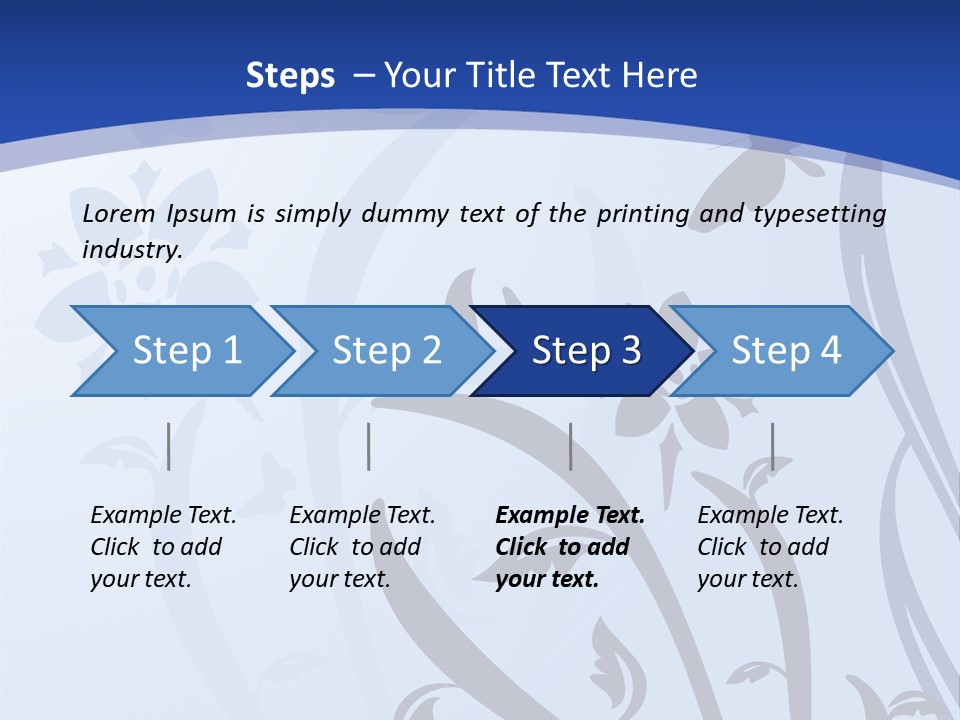 Floral Design In Blue Stock Vector Illustration: PowerPoint Template