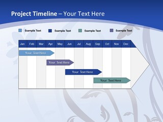 Floral Design In Blue Stock Vector Illustration: PowerPoint Template