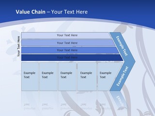 Floral Design In Blue Stock Vector Illustration: PowerPoint Template