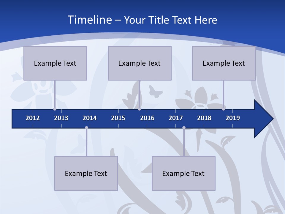 Floral Design In Blue Stock Vector Illustration: PowerPoint Template
