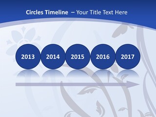 Floral Design In Blue Stock Vector Illustration: PowerPoint Template