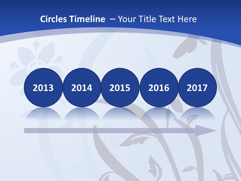 Floral Design In Blue Stock Vector Illustration: PowerPoint Template