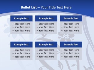 Floral Design In Blue Stock Vector Illustration: PowerPoint Template