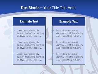 Floral Design In Blue Stock Vector Illustration: PowerPoint Template
