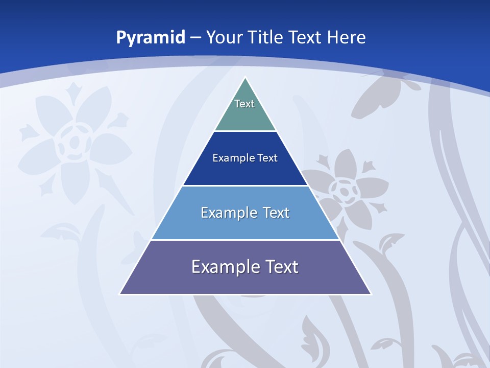 Floral Design In Blue Stock Vector Illustration: PowerPoint Template