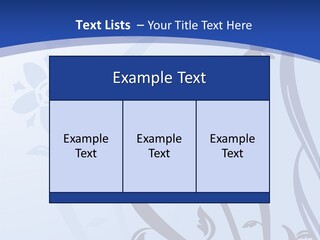 Floral Design In Blue Stock Vector Illustration: PowerPoint Template