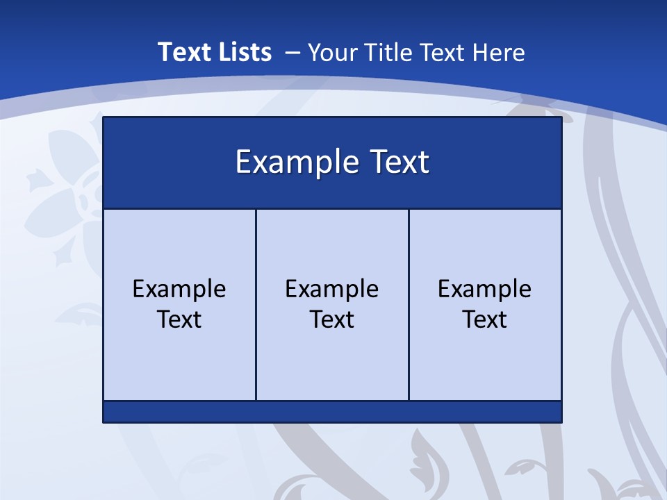 Floral Design In Blue Stock Vector Illustration: PowerPoint Template