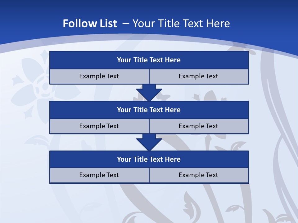 Floral Design In Blue Stock Vector Illustration: PowerPoint Template