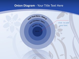 Floral Design In Blue Stock Vector Illustration: PowerPoint Template