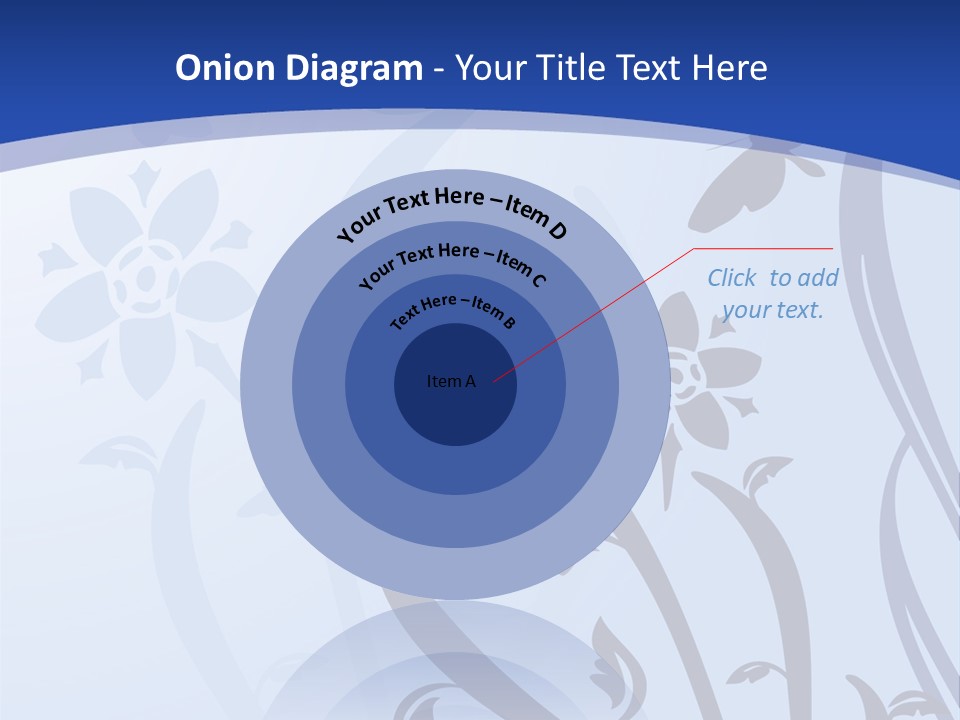 Floral Design In Blue Stock Vector Illustration: PowerPoint Template
