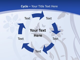 Floral Design In Blue Stock Vector Illustration: PowerPoint Template