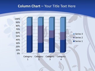 Floral Design In Blue Stock Vector Illustration: PowerPoint Template