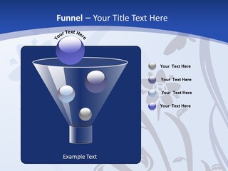 Floral Design In Blue Stock Vector Illustration: PowerPoint Template