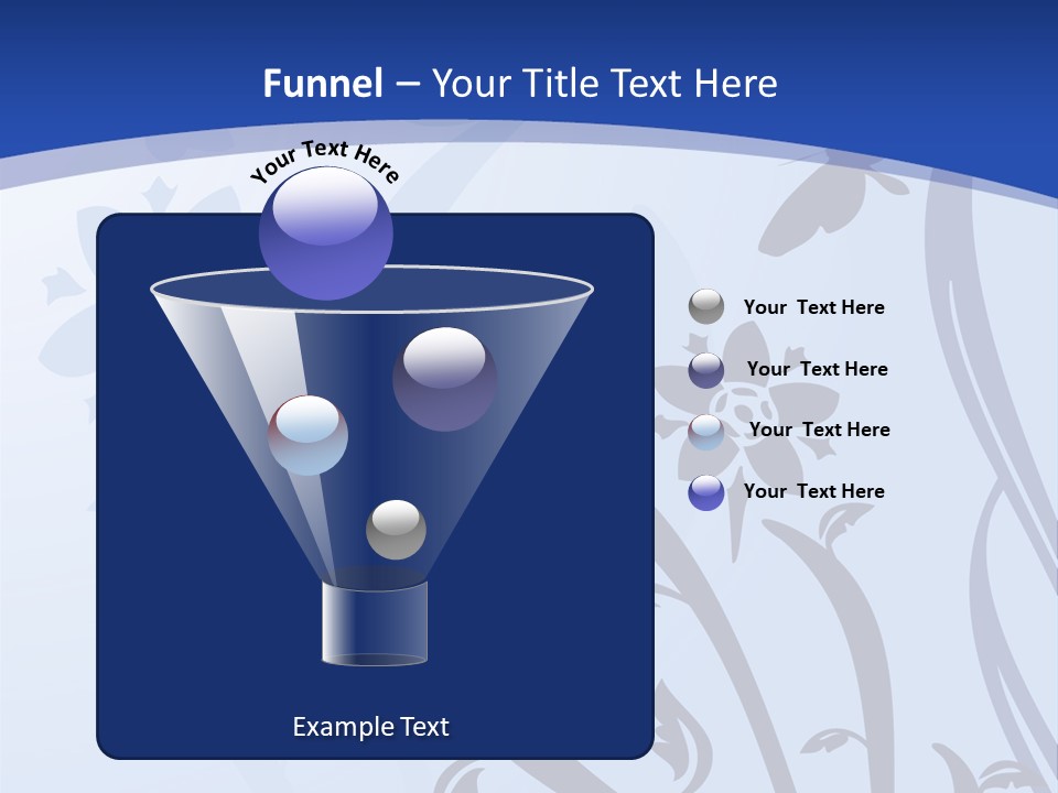 Floral Design In Blue Stock Vector Illustration: PowerPoint Template