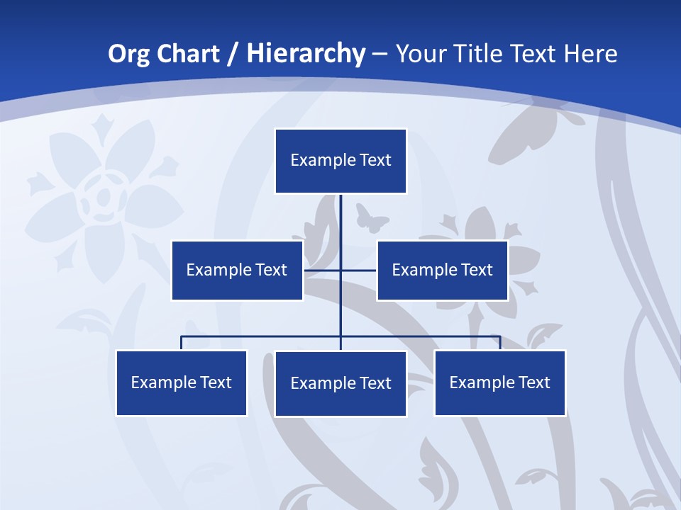 Floral Design In Blue Stock Vector Illustration: PowerPoint Template