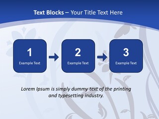 Floral Design In Blue Stock Vector Illustration: PowerPoint Template