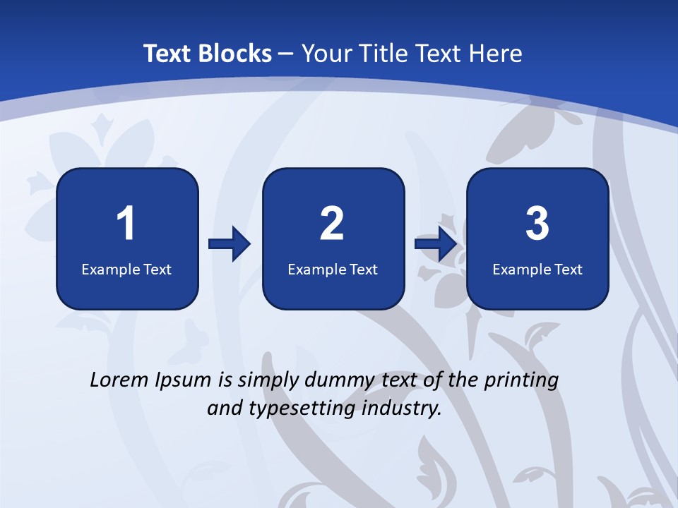 Floral Design In Blue Stock Vector Illustration: PowerPoint Template
