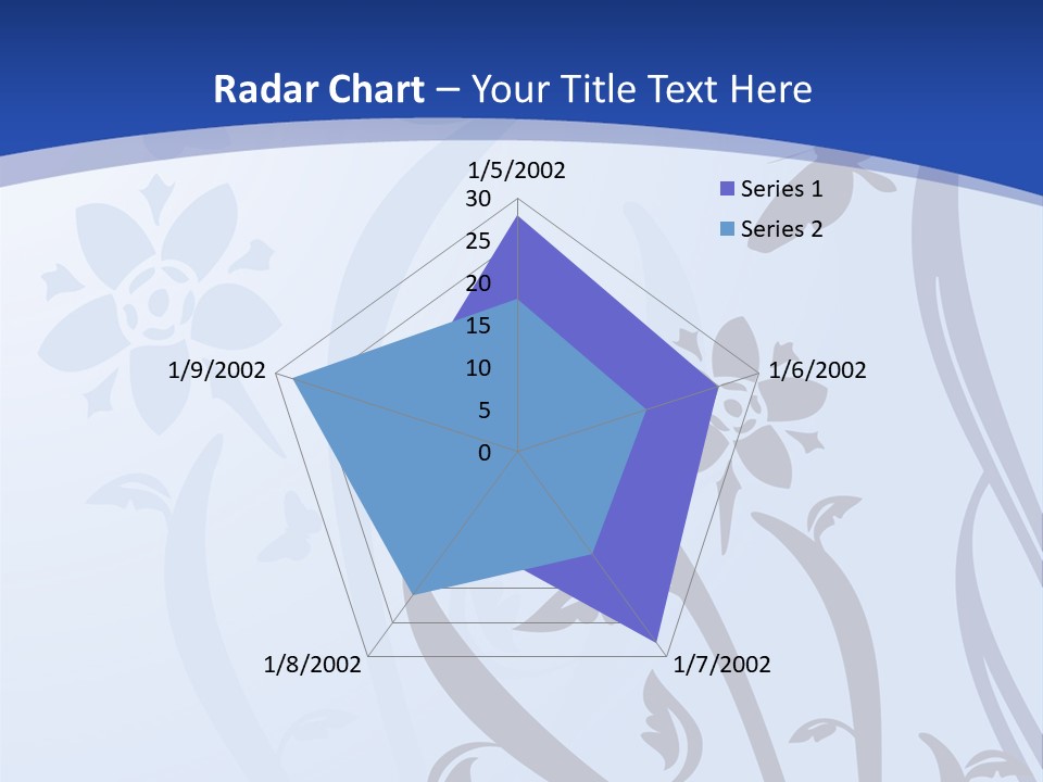 Floral Design In Blue Stock Vector Illustration: PowerPoint Template