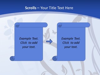 Floral Design In Blue Stock Vector Illustration: PowerPoint Template