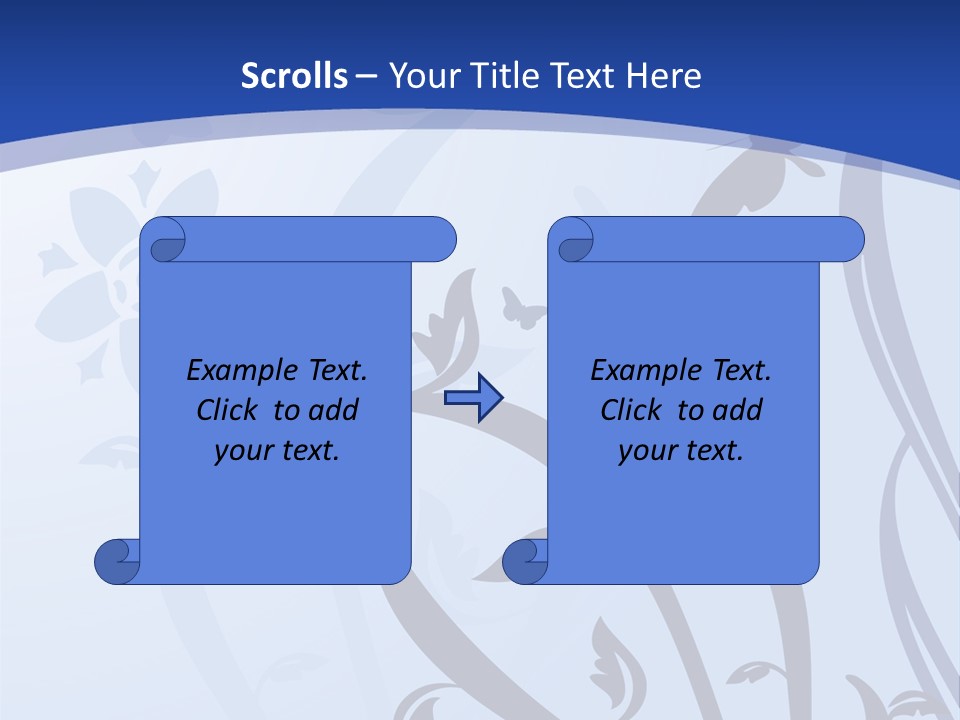 Floral Design In Blue Stock Vector Illustration: PowerPoint Template