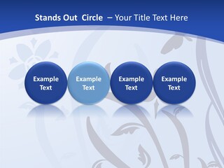 Floral Design In Blue Stock Vector Illustration: PowerPoint Template