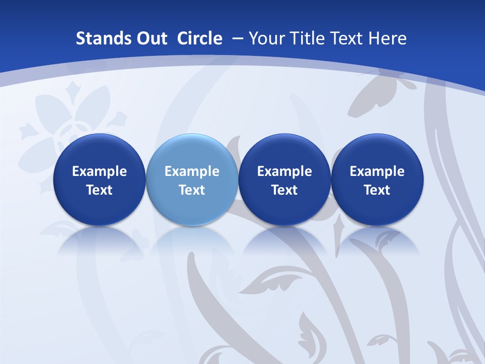 Floral Design In Blue Stock Vector Illustration: PowerPoint Template