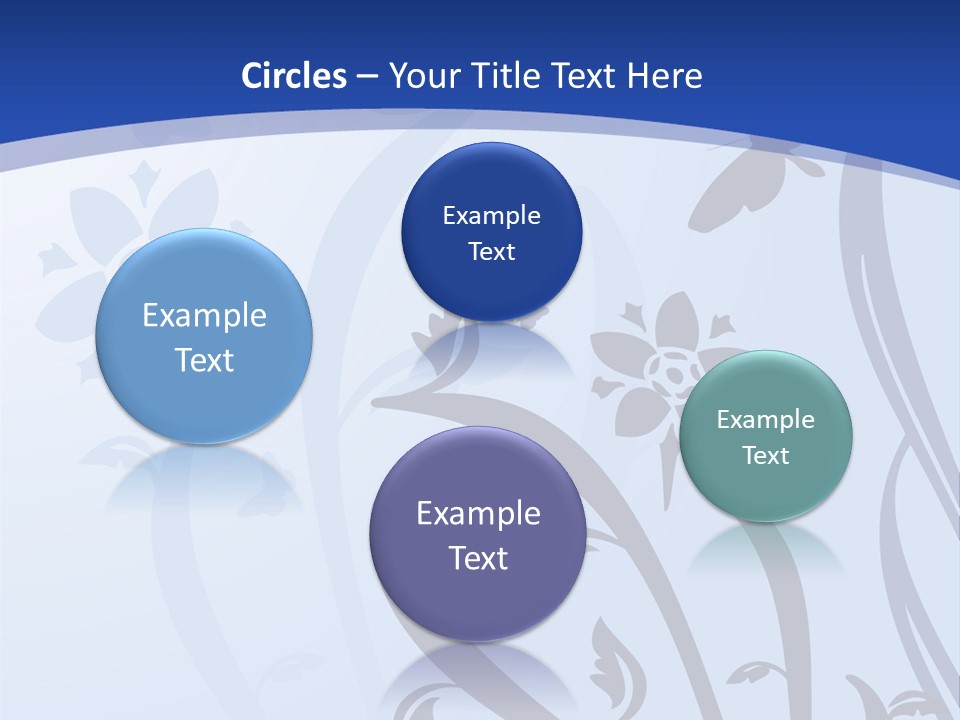 Floral Design In Blue Stock Vector Illustration: PowerPoint Template