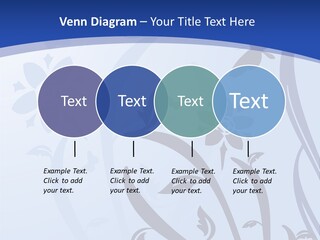 Floral Design In Blue Stock Vector Illustration: PowerPoint Template