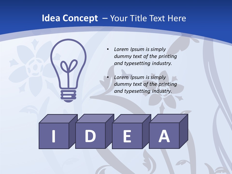 Floral Design In Blue Stock Vector Illustration: PowerPoint Template