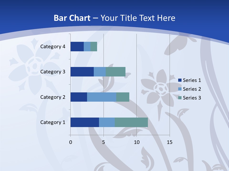 Floral Design In Blue Stock Vector Illustration: PowerPoint Template