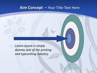 Floral Design In Blue Stock Vector Illustration: PowerPoint Template