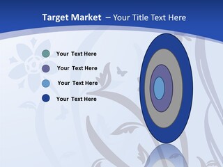 Floral Design In Blue Stock Vector Illustration: PowerPoint Template