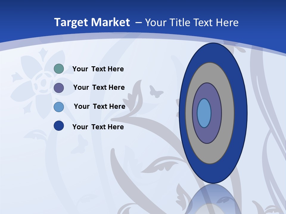 Floral Design In Blue Stock Vector Illustration: PowerPoint Template