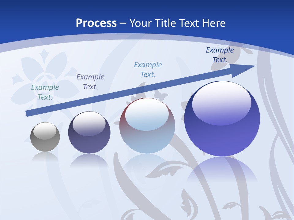 Floral Design In Blue Stock Vector Illustration: PowerPoint Template
