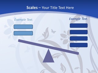 Floral Design In Blue Stock Vector Illustration: PowerPoint Template