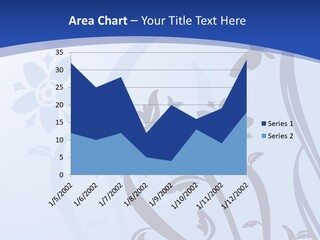 Floral Design In Blue Stock Vector Illustration: PowerPoint Template