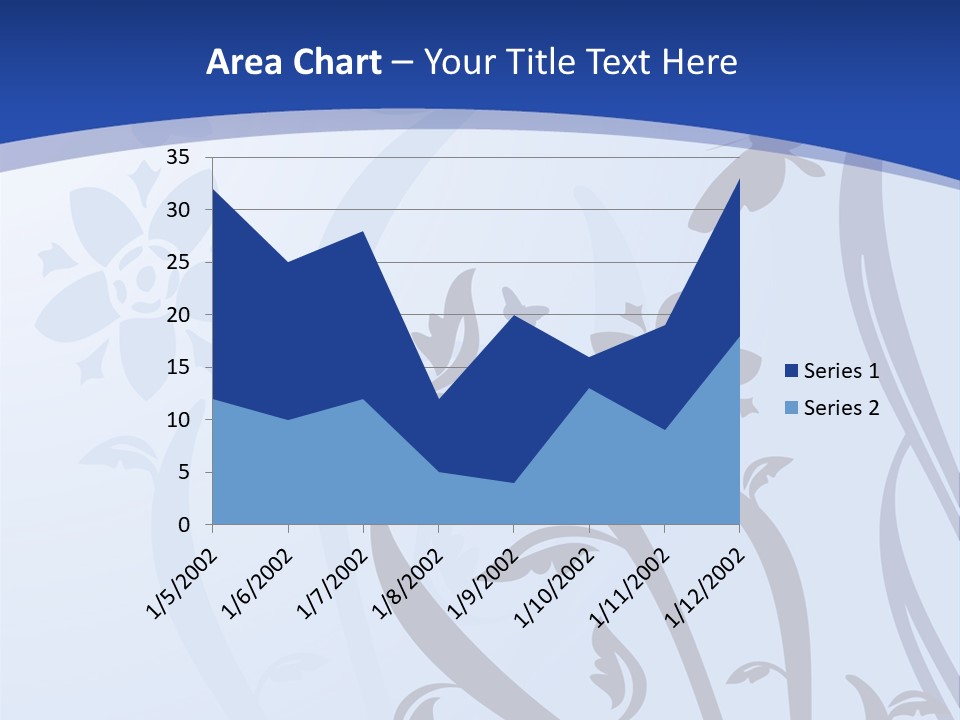 Floral Design In Blue Stock Vector Illustration: PowerPoint Template