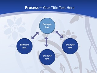 Floral Design In Blue Stock Vector Illustration: PowerPoint Template