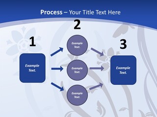Floral Design In Blue Stock Vector Illustration: PowerPoint Template
