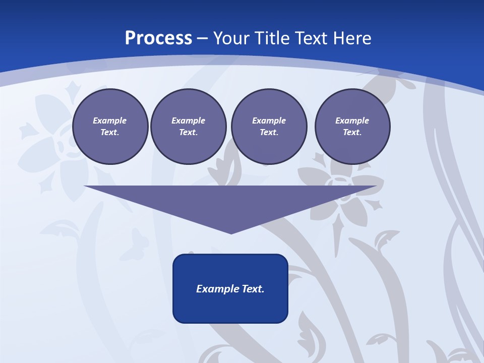 Floral Design In Blue Stock Vector Illustration: PowerPoint Template