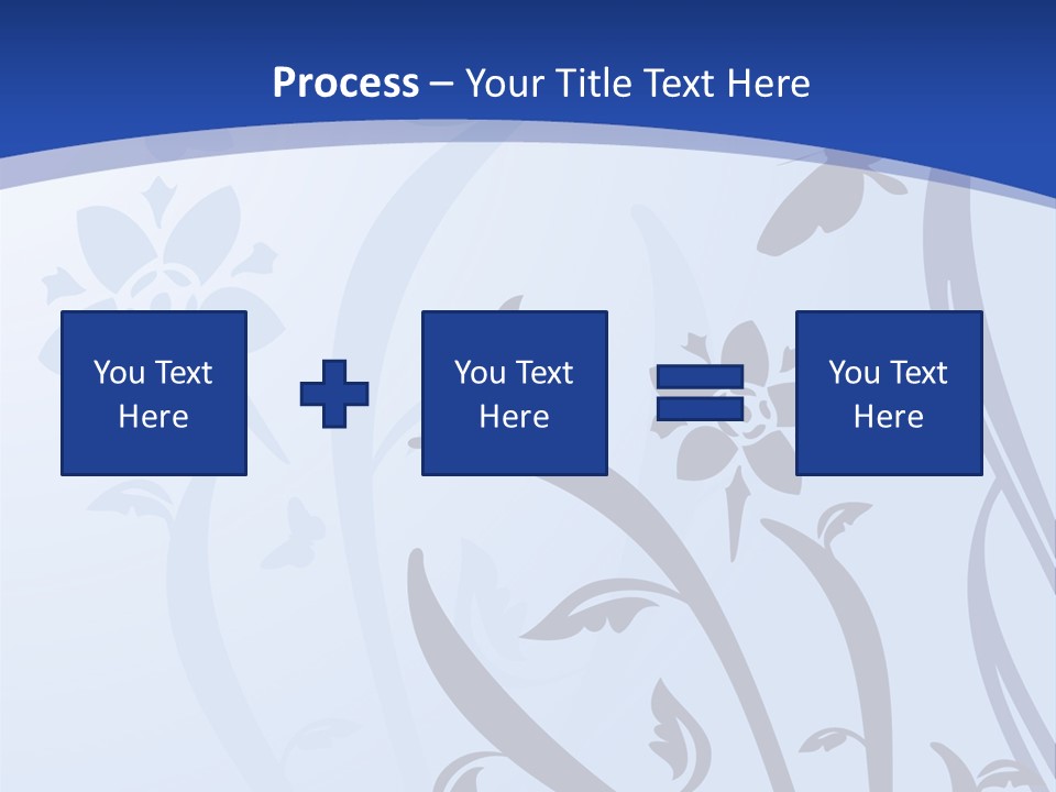 Floral Design In Blue Stock Vector Illustration: PowerPoint Template
