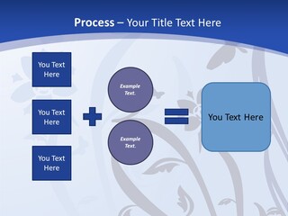 Floral Design In Blue Stock Vector Illustration: PowerPoint Template