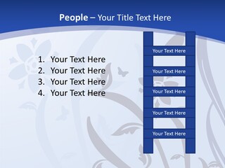 Floral Design In Blue Stock Vector Illustration: PowerPoint Template