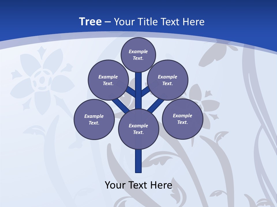 Floral Design In Blue Stock Vector Illustration: PowerPoint Template