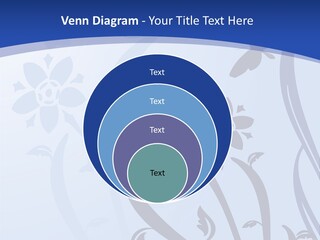 Floral Design In Blue Stock Vector Illustration: PowerPoint Template