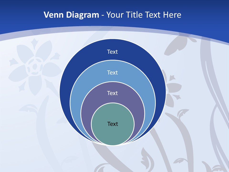 Floral Design In Blue Stock Vector Illustration: PowerPoint Template