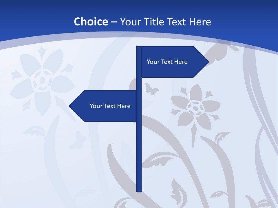 Floral Design In Blue Stock Vector Illustration: PowerPoint Template