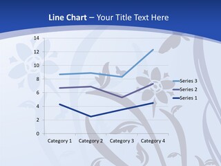 Floral Design In Blue Stock Vector Illustration: PowerPoint Template