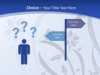 Floral Design In Blue Stock Vector Illustration: PowerPoint Template